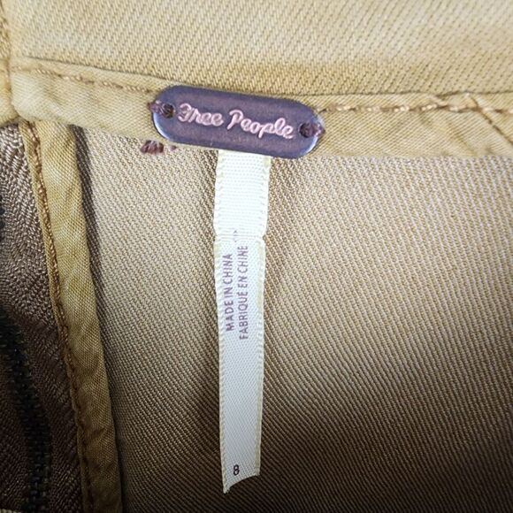 Free People Modern Femme Denim Skirt in Copper Brown/Orange size 8 Mini Stretch - Picture 6 of 7